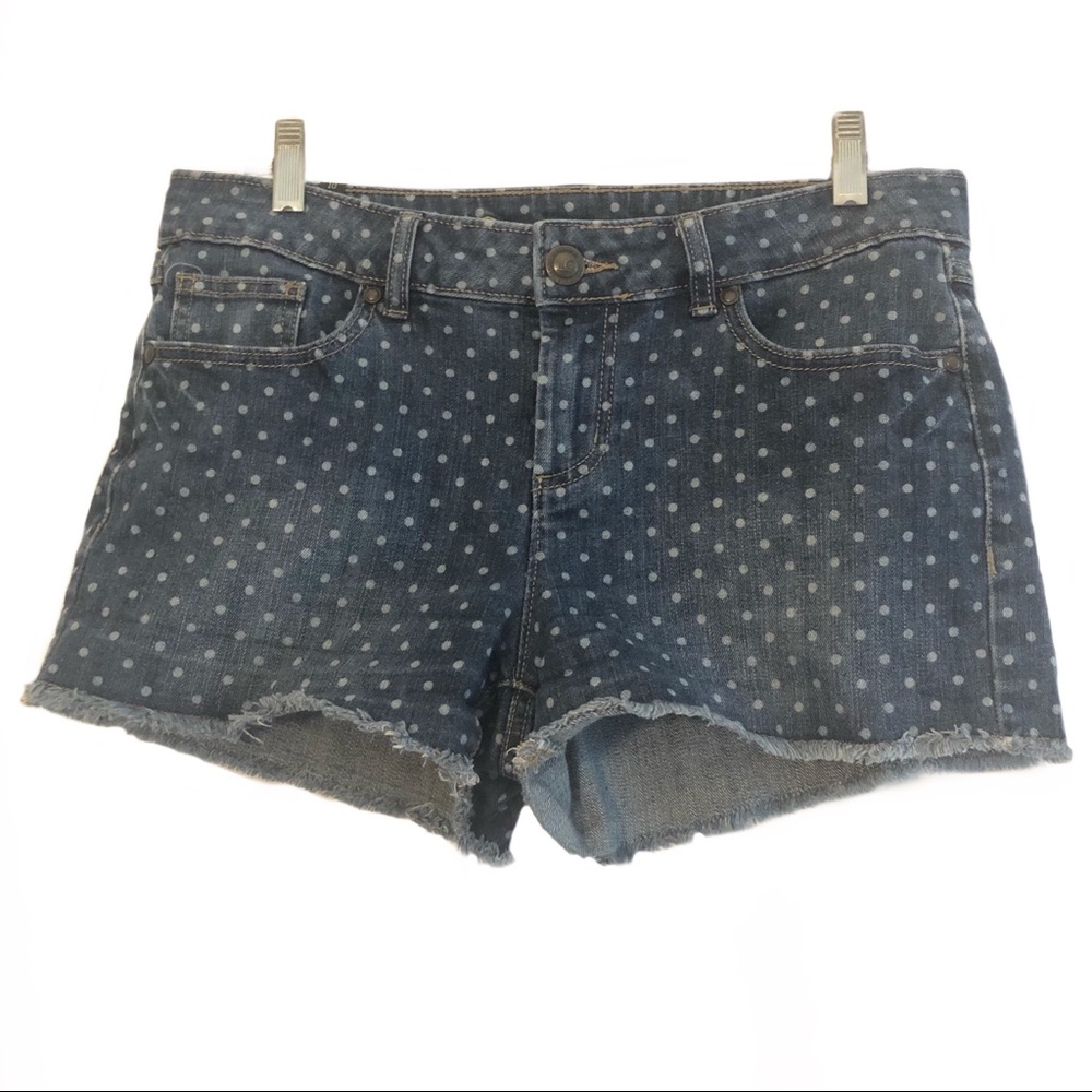 Lauren Conrad Polka Dot Jean Cut Off Shorts Cute